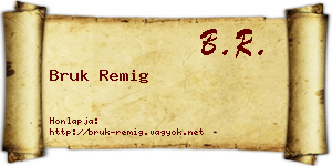 Bruk Remig névjegykártya